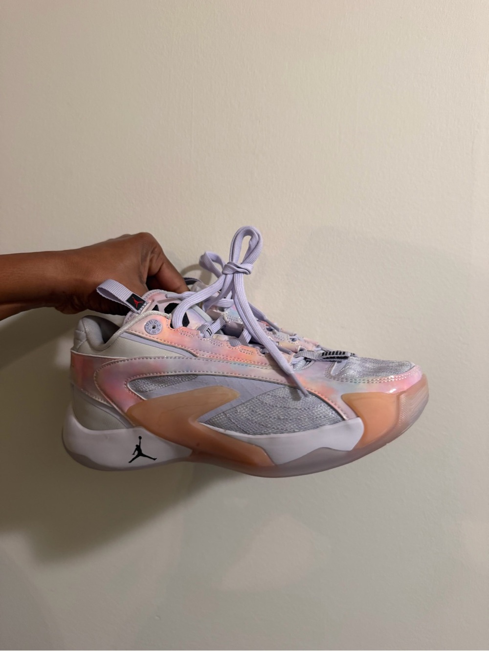 Jordan Women’s Low-Top Sneakers in Pastel Pink and Lavender